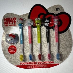 Hello Kitty Toothbrush Collection - Red, Pink, Green, Black